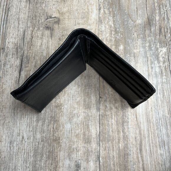 Guess Wallet Slim Fold Leather Black Men's Women's Embossed - Picture 4 of 11